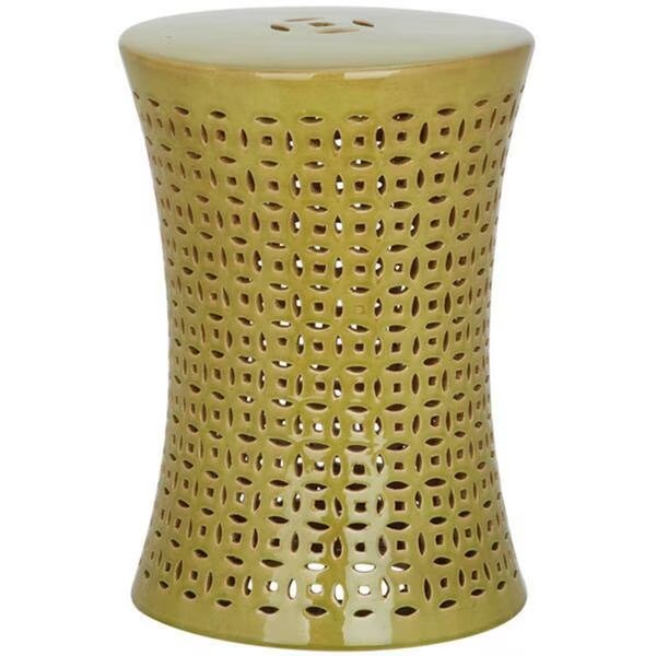 Camilla Garden Stool, Spring Green - 18 x 13 x 13 in., Safavieh, Mfr#: ACS4550E